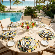 Charlo's Cloth Napkins Set of 4 Pineapple Stained Glass 16