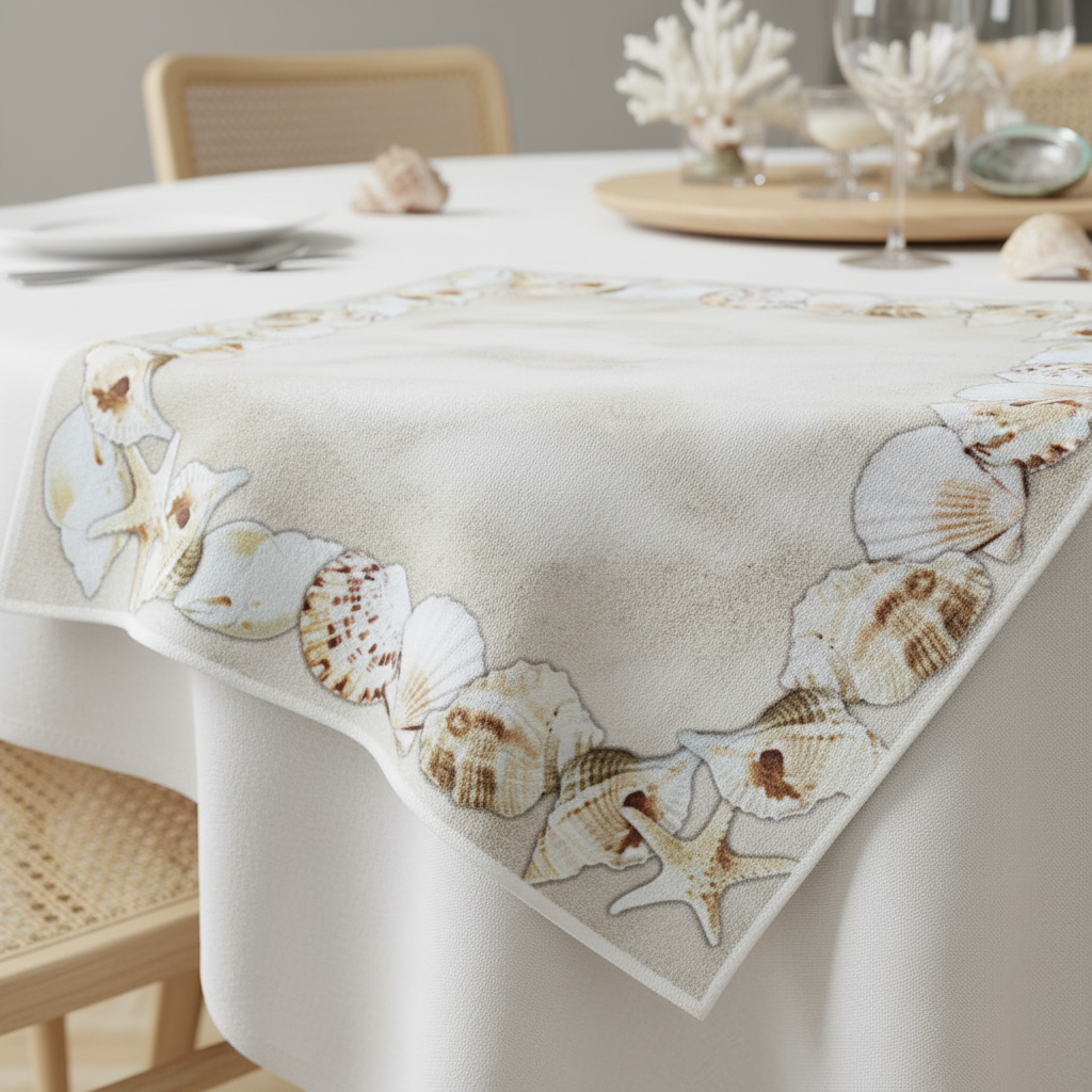 Charlo's Cloth Napkins Set of 4 Ring Seas 16" by 16"  - Beige