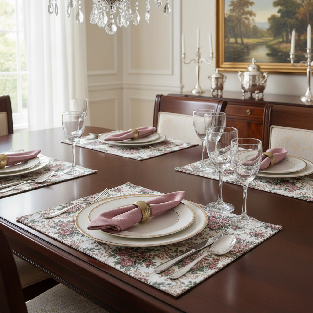 Charlo's Synthetic Cloth Napkins Set of 4 Solid Rose Vintage 16" by 16"