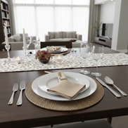 Charlo's Synthetic Cloth Napkins Set of 4 Solid Beige 16
