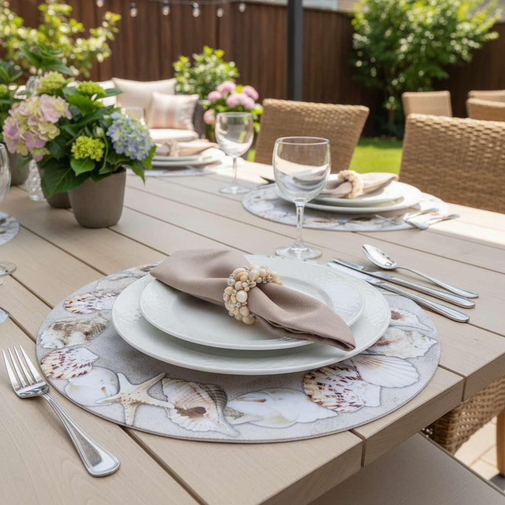 Charlo's Synthetic Cloth Napkins Set of 4 Solid Beige 16" by 16"
