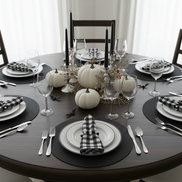 Charlo's Synthetic Cloth Napkins Set of 4 Plaid Black 16