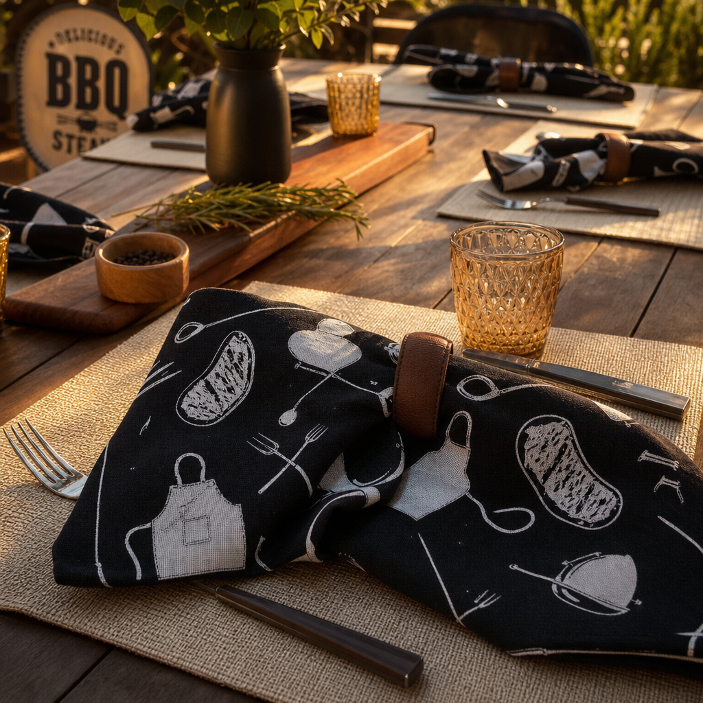 Charlo's Cloth Napkins Set of 4 Beef Gourmet 16