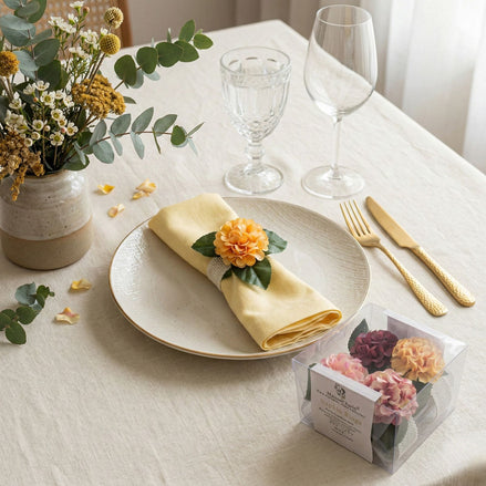 Colorful Garden Mini Hydrangea Napkin Rings – Set of 4 | Maison Charlô