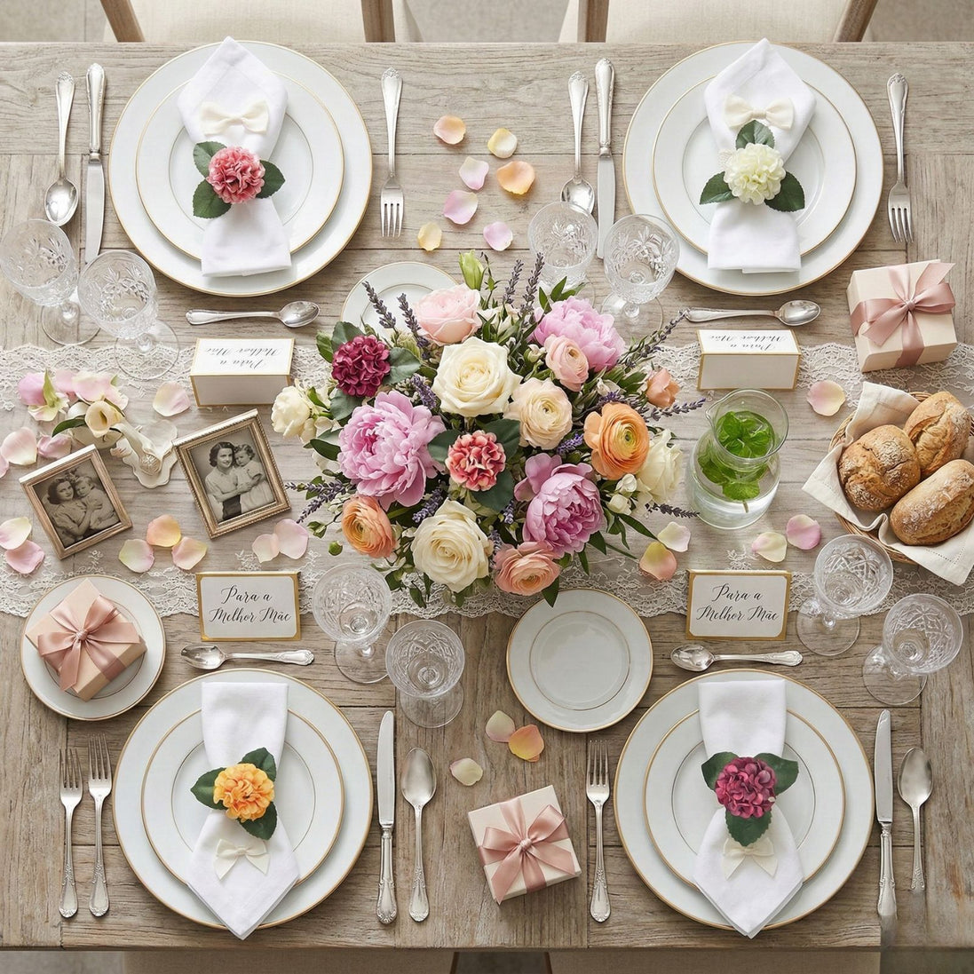 Colorful Garden Mini Hydrangea Napkin Rings – Set of 4 | Maison Charlô