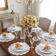 Maison Charlo Set of 4 Cream Lilies Flower Celebration Napkin Rings