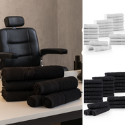 24-Piece Linea Professional Face Towel Set for Beauty Salons, Hairdressers & Barbershops