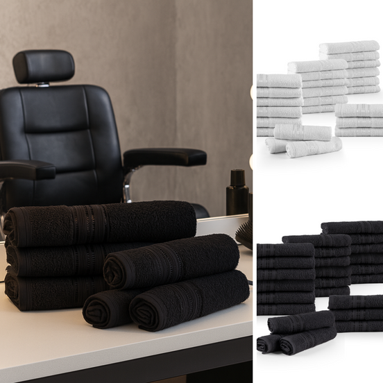 6-Piece Face Towel Set for Home, Beauty Salons, Hairdressers & Barbershops