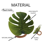 Charlo's Set 6 Green Monstera Leaf Tropical Napkin Rings Ecofriendly Pack for dining table decor