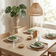 Charlo's Set 6 Green Monstera Leaf Tropical Napkin Rings Ecofriendly Pack for dining table decor