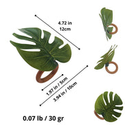 Charlo's Set 8 Green Monstera Leaf Tropical Napkin Rings Ecofriendly Pack for dining table decor