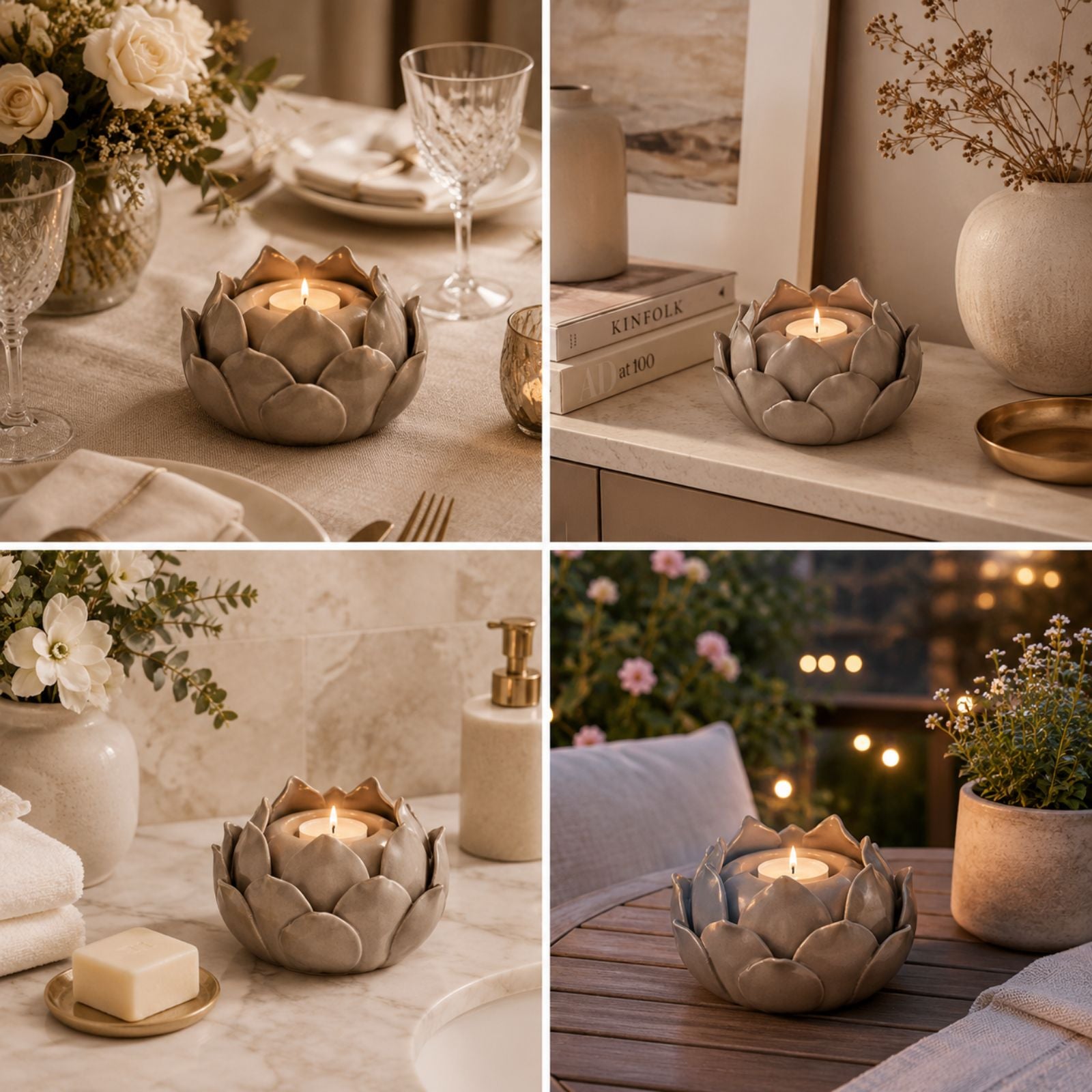 Traditional Romantic Handmade Ceramic Candle Holder