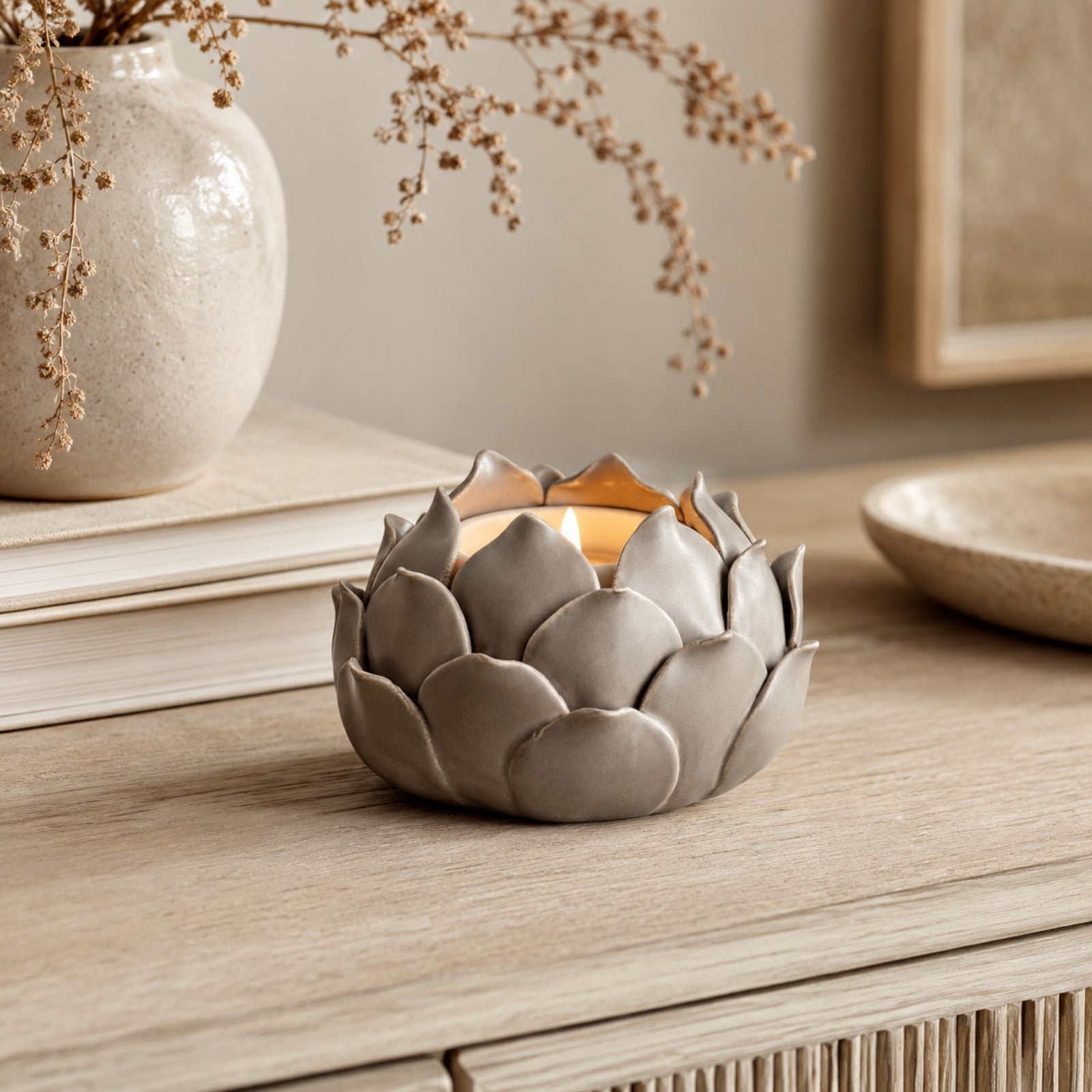 Traditional Romantic Handmade Ceramic Candle Holder