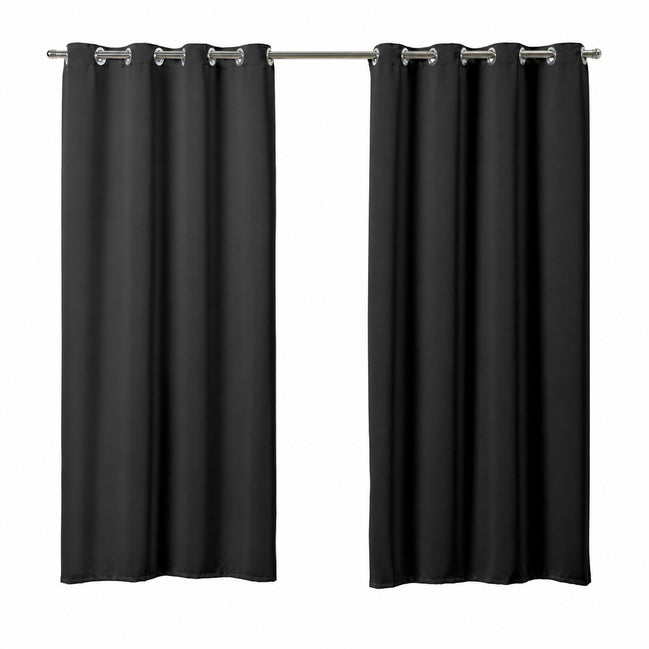 Maison Charlo Basic Blackout Curtains – Black – 118 x 98 in – Set of 2 Panels