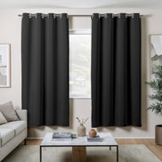 Maison Charlo Basic Blackout Curtains – Black – 118 x 98 in – Set of 2 Panels