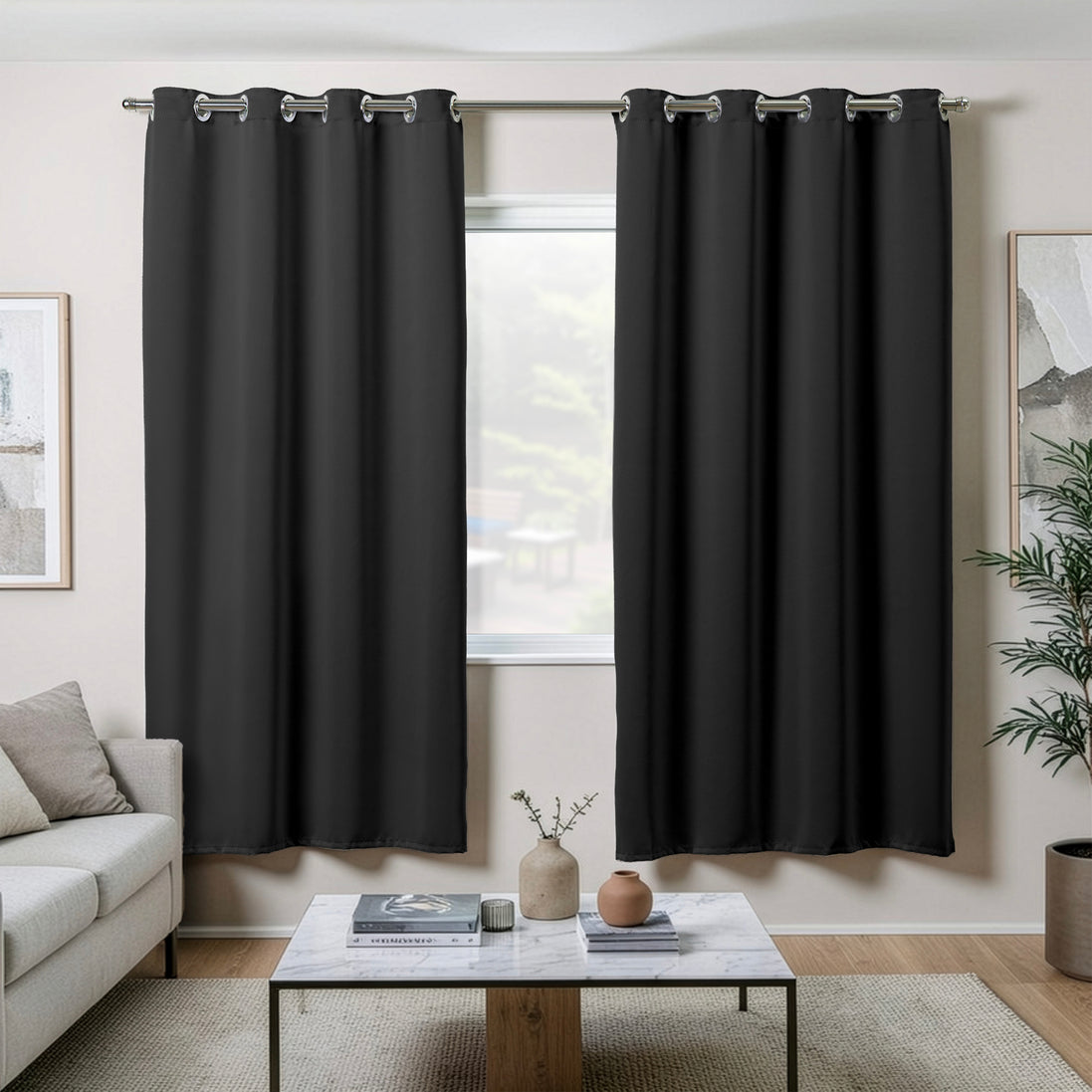Maison Charlo Basic Blackout Curtains – Black – 102 x 71 in – Set of 2 Panels