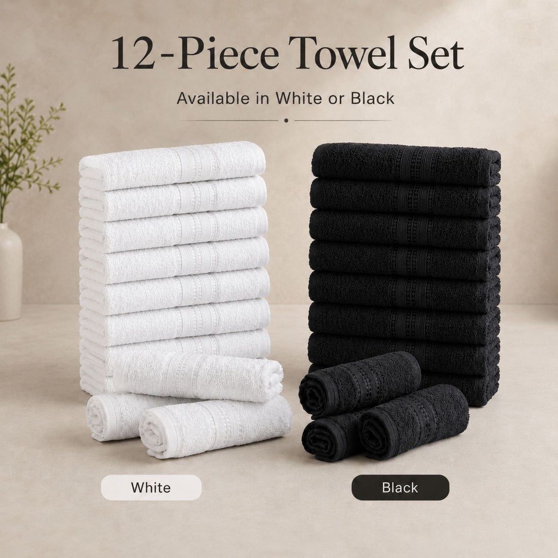 12-Piece Linea Professional Face Towel Set for Beauty Salons, Hairdressers & Barbershops (Copy)