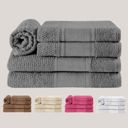 5-Piece Cotton Towel Set Noblesse – Bath, Hand & Bath Mat Soft Absorbent Premium Design