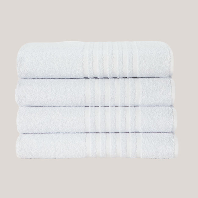 Luxor Professional Bath Towel White 55.1 x 28.3 in – 450 GSM Cotton Blend for Hospitality