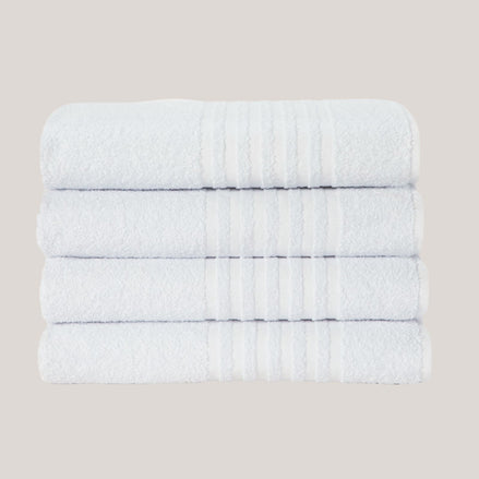 Luxor Professional Bath Towel White 55.1 x 28.3 in – 450 GSM Cotton Blend for Hospitality