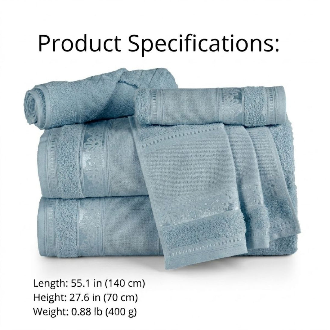 5-Piece Cotton Towel Set Atelier – Embroidery Ready Bath, Hand & Bath Mat 400 GSM