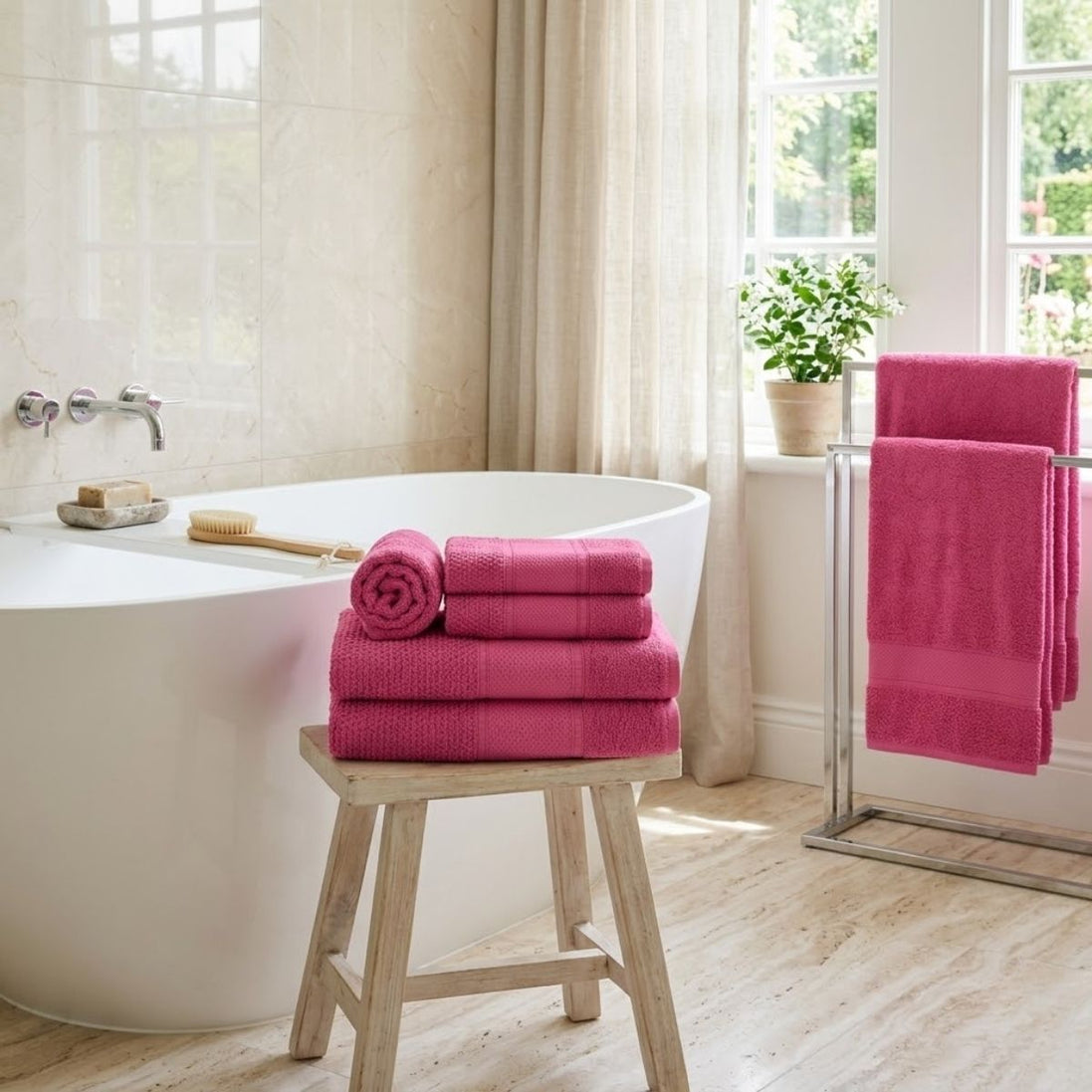 5-Piece Cotton Towel Set Noblesse – Bath, Hand & Bath Mat Soft Absorbent Premium Design