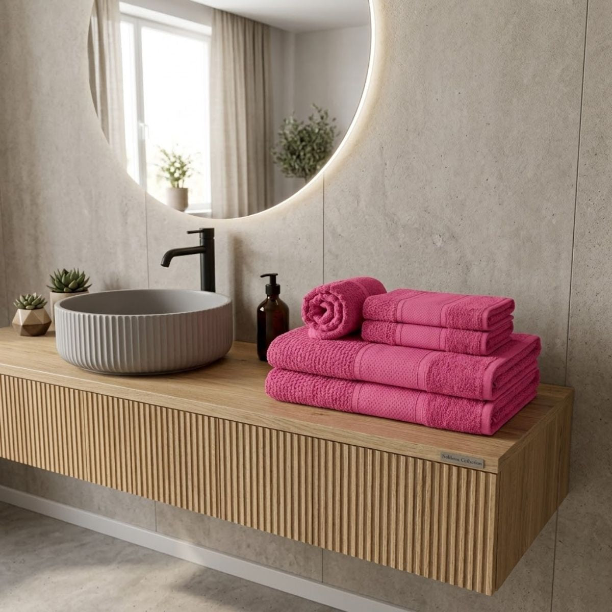 5-Piece Cotton Towel Set Noblesse – Bath, Hand & Bath Mat Soft Absorbent Premium Design