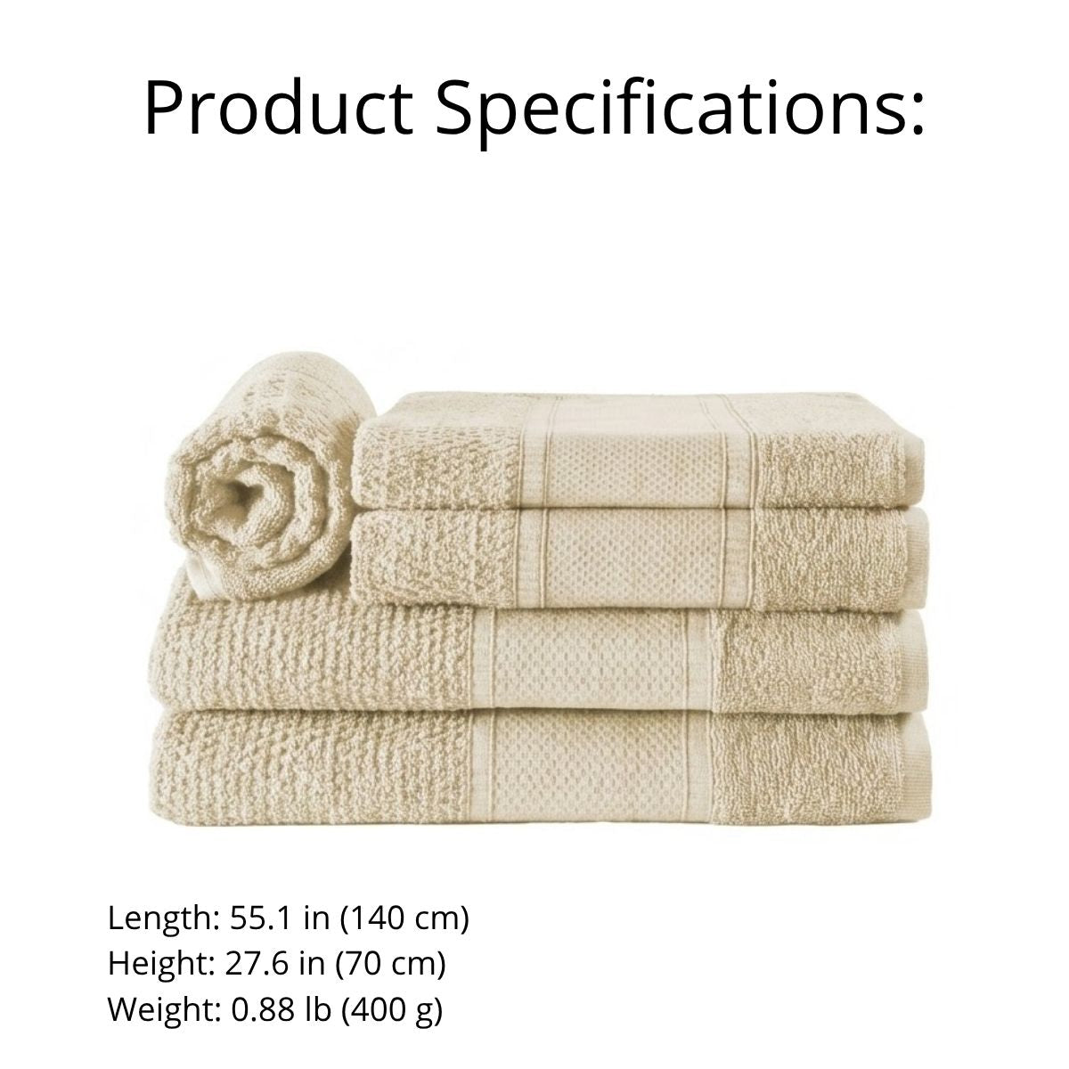 5-Piece Cotton Towel Set Noblesse – Bath, Hand & Bath Mat Soft Absorbent Premium Design