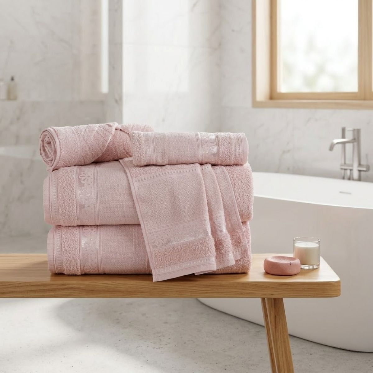 5-Piece Cotton Towel Set Atelier – Embroidery Ready Bath, Hand & Bath Mat 400 GSM