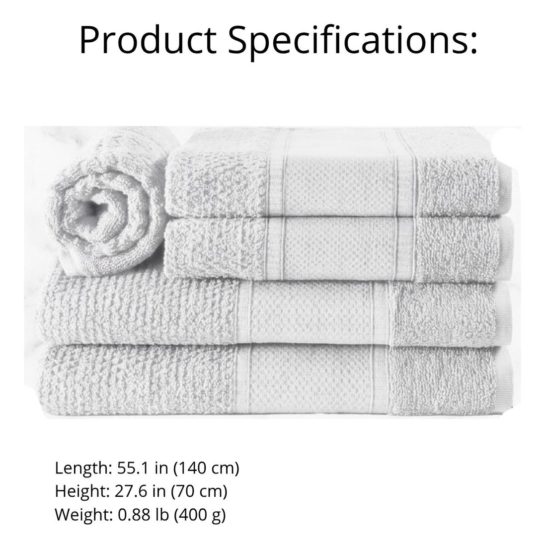 5-Piece Cotton Towel Set Noblesse – Bath, Hand & Bath Mat Soft Absorbent Premium Design