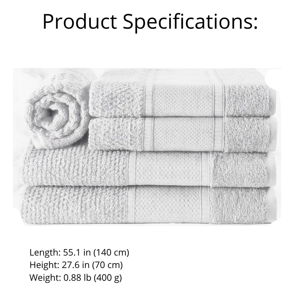 5-Piece Cotton Towel Set Noblesse – Bath, Hand & Bath Mat Soft Absorbent Premium Design