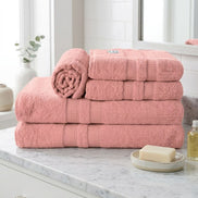 5-Piece Cotton Towel Set White – Bath, Hand & Bath Mat Paris Collection Soft Absorbent