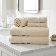 5-Piece Cotton Towel Set White – Bath, Hand & Bath Mat Paris Collection Soft Absorbent