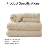 5-Piece Cotton Towel Set White – Bath, Hand & Bath Mat Paris Collection Soft Absorbent