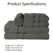 5-Piece Cotton Towel Set White – Bath, Hand & Bath Mat Paris Collection Soft Absorbent