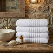 Luxor Professional Bath Towel White 55.1 x 28.3 in – 450 GSM Cotton Blend for Hospitality