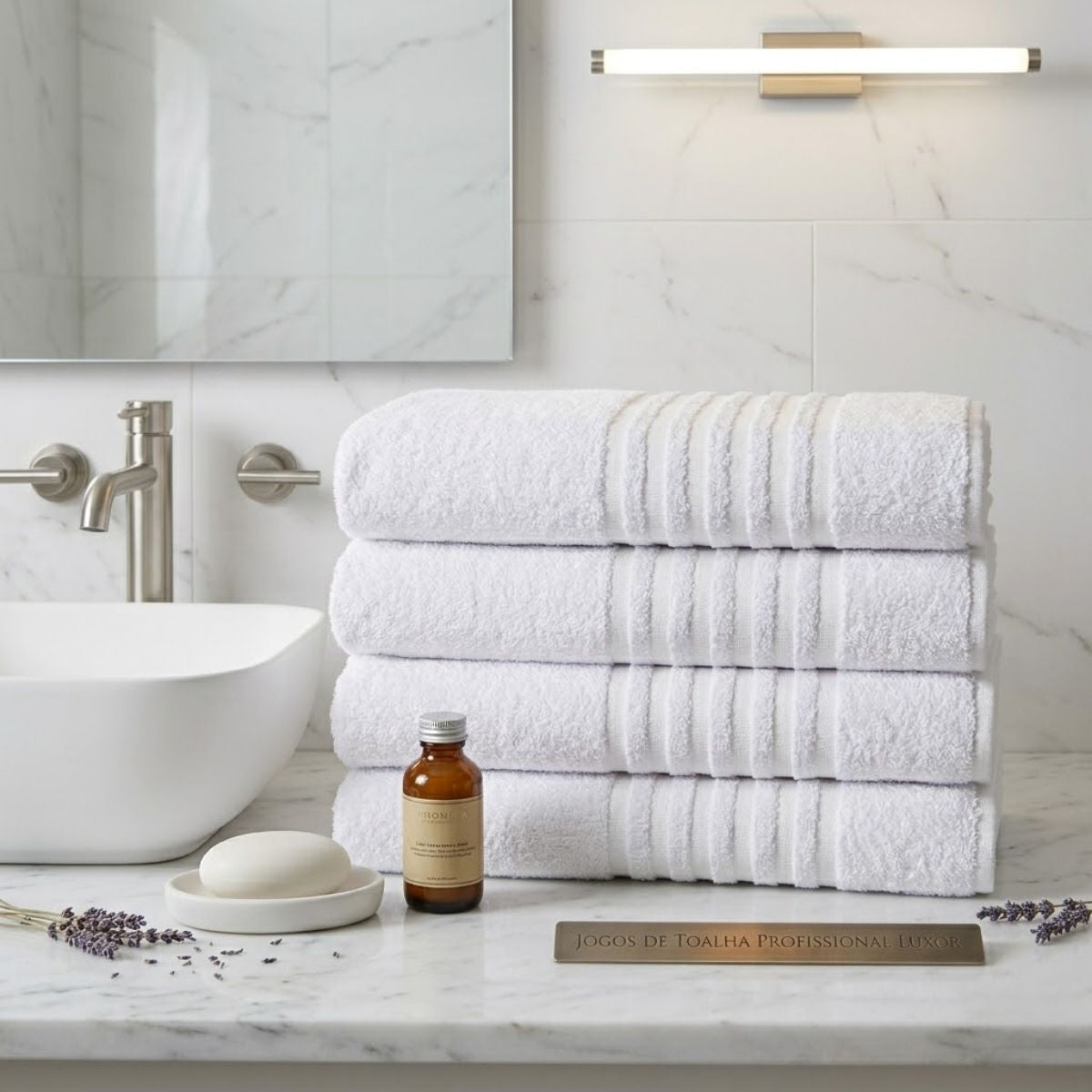 Luxor Professional Bath Towel White 55.1 x 28.3 in – 450 GSM Cotton Blend for Hospitality