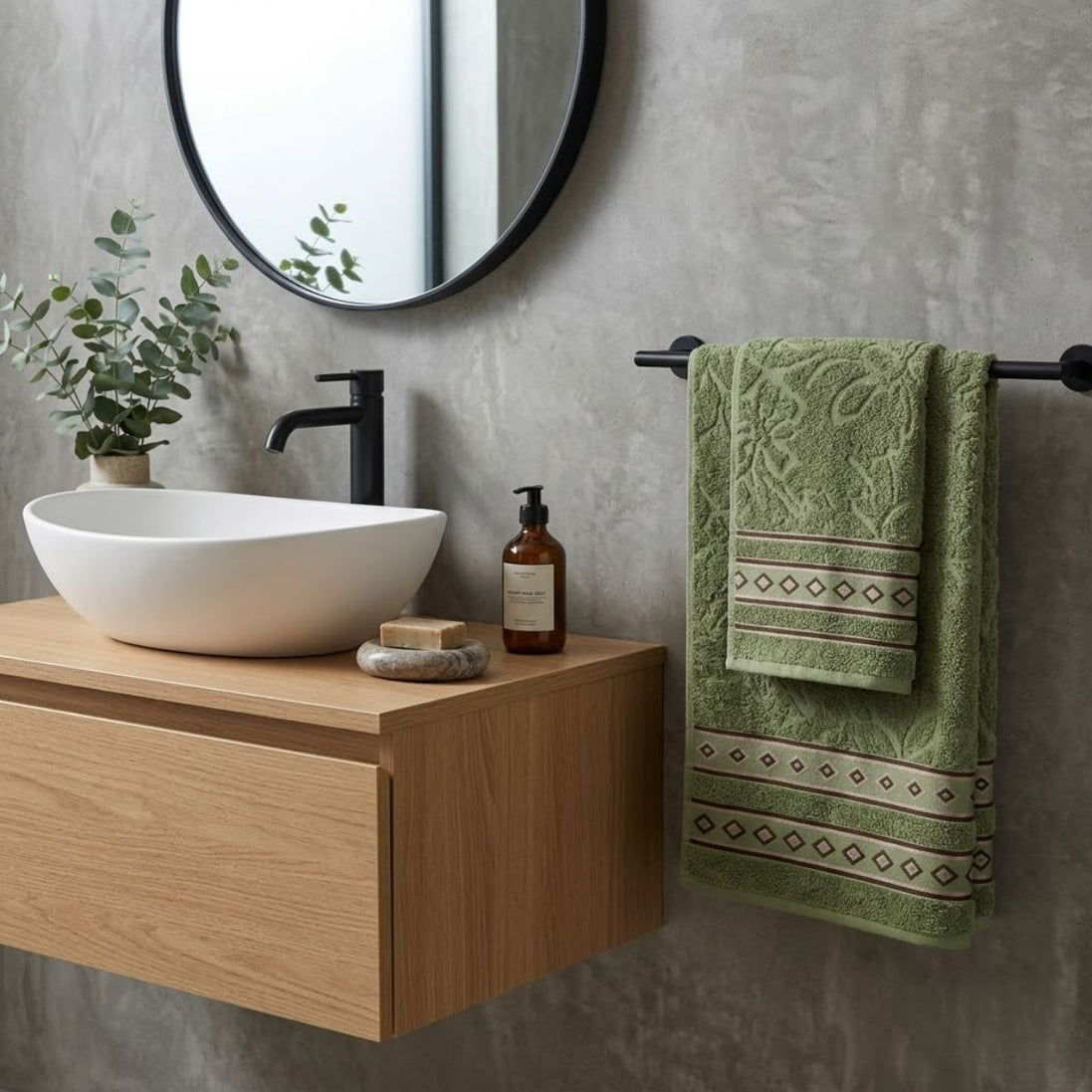 Bloom Cotton Bath Towel 59.1 x 29.5 in – 350 GSM Jacquard Soft Absorbent Towel