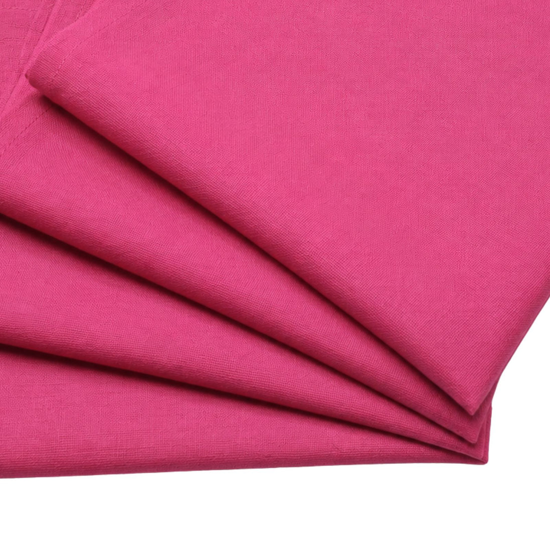 Charlo's Set of 4 Pink 100% Cotton Solid Cloth Napkins 15" by 15" Washable Reusable