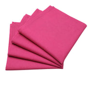 Charlo's Set of 4 Pink 100% Cotton Solid Cloth Napkins 15