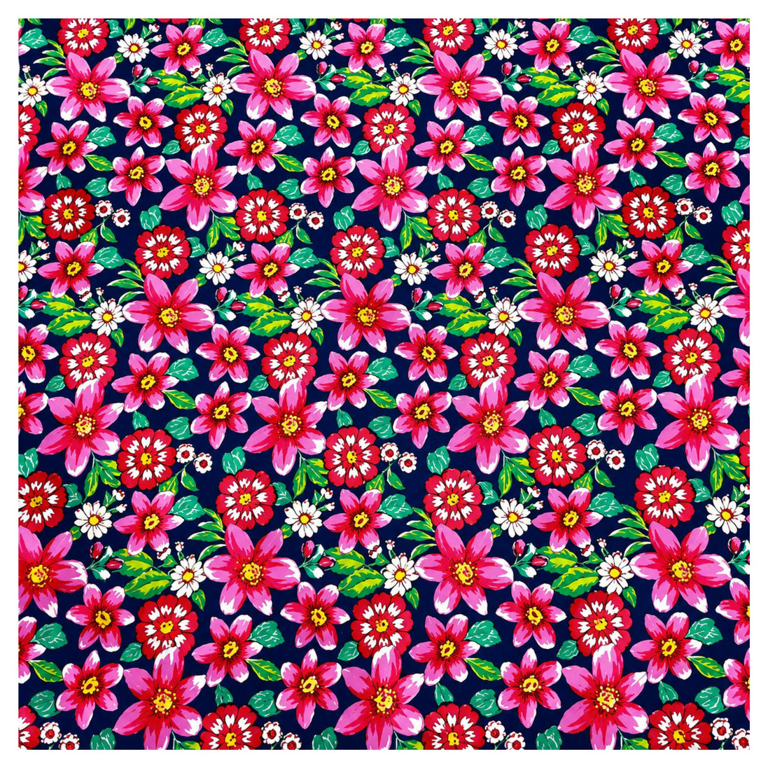 Charlo's Set of 4 Pink 100% Cotton Floral Vibes Cloth Napkins 15" by 15"