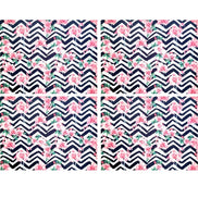 Set of 4 Waterproof Rectangular Placemats Flamingo Sweetness 17X13