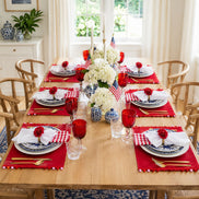 Charlo’s Set of 4 Rectangular Placemats Pom Pom Red 18