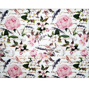 Charlo's Set of 4 Waterproof Rectangular Placemats Flowers Poetry  17