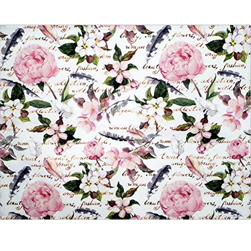 Charlo's Set of 4 Waterproof Rectangular Placemats Flowers Poetry  17