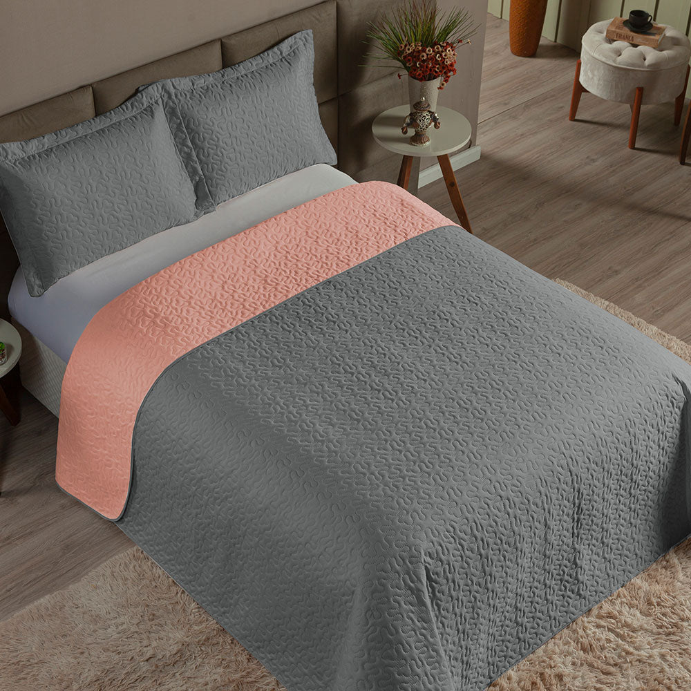 Queen Bedspread Set 3 Pieces Clara 102.4 x 94.5 in – Soft 100% Polyester Bedding