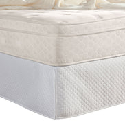 Full Bed Skirt Quilted White with Pleats 87.8 x 81.1 in – Elegant Box Spring Cover 100% Polyester