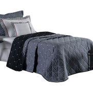 Twin Reversible Bedspread Set Embroidered 94.5 x 70.9 in – 400 Thread Count Soft Elegant Bedding