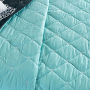 Twin Reversible Bedspread Set Embroidered 94.5 x 70.9 in – 400 Thread Count Soft Elegant Bedding