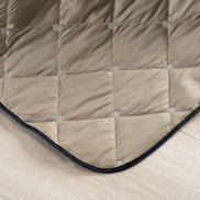 Full Reversible Embroidered Bedspread Set 4 Pieces Khaki Renove 400 Thread Count 94.5 x 86.6 in